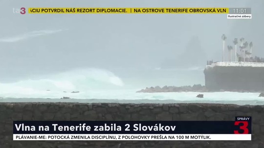Obrovská vlna zabila na Tenerife dvoch Slovákov