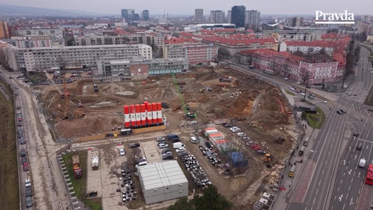 Dom odborov padol, začal rásť 600 miliónový Istropolis. Pozrite si exkluzívne zábery z dronu