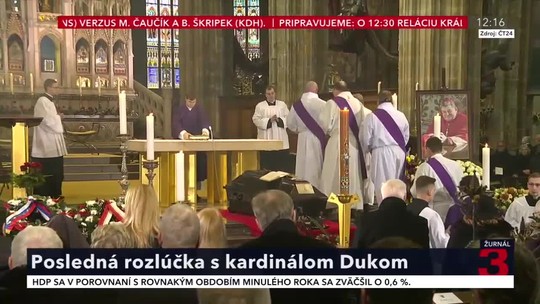 V pražskej Katedrále sv. Víta sa naposledy lúčili s kardinálom Dukom