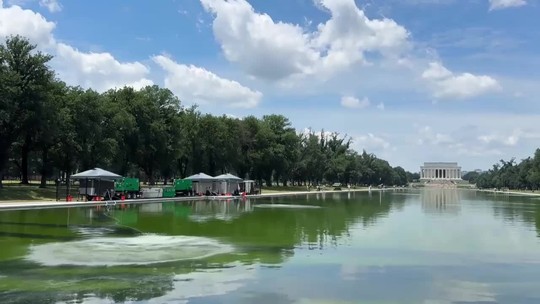 Z modrej zelená. Riasy zradili Trumpa, zafarbili jazierko inak ako chcel
